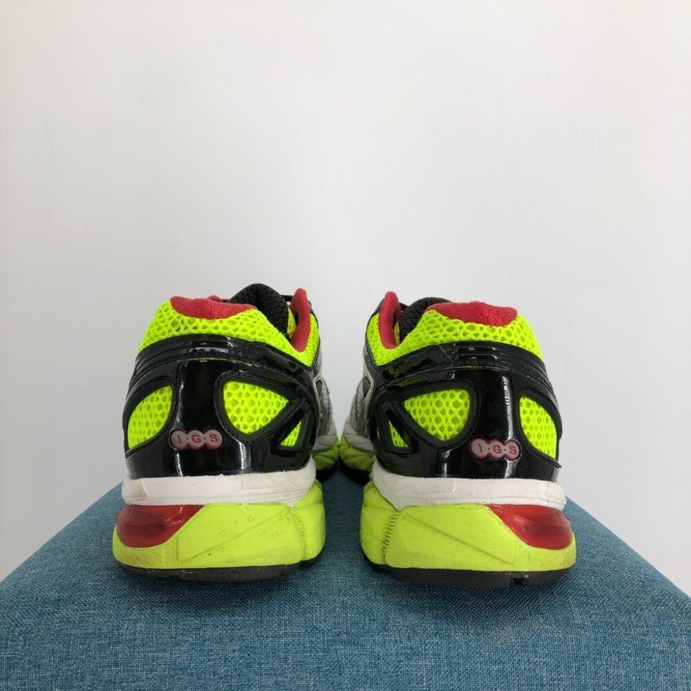 Asics Mens Neon Green & White Gel Kayano 21 Lightning/Flash Yellow Sneakers 11.5 - Picture 4 of 16